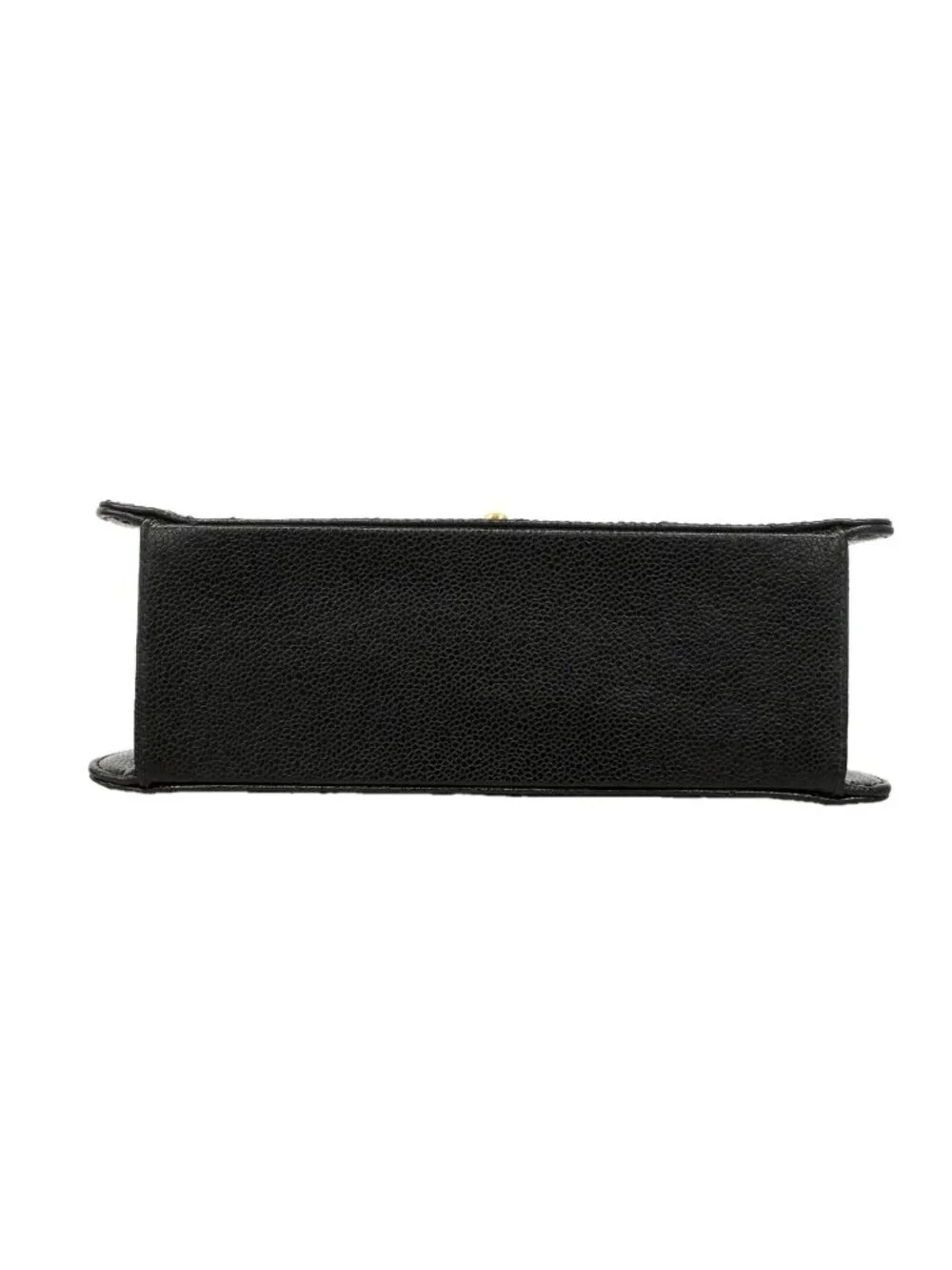 Chanel Shoulder Bag Quilted Caviar Leather Black Gold